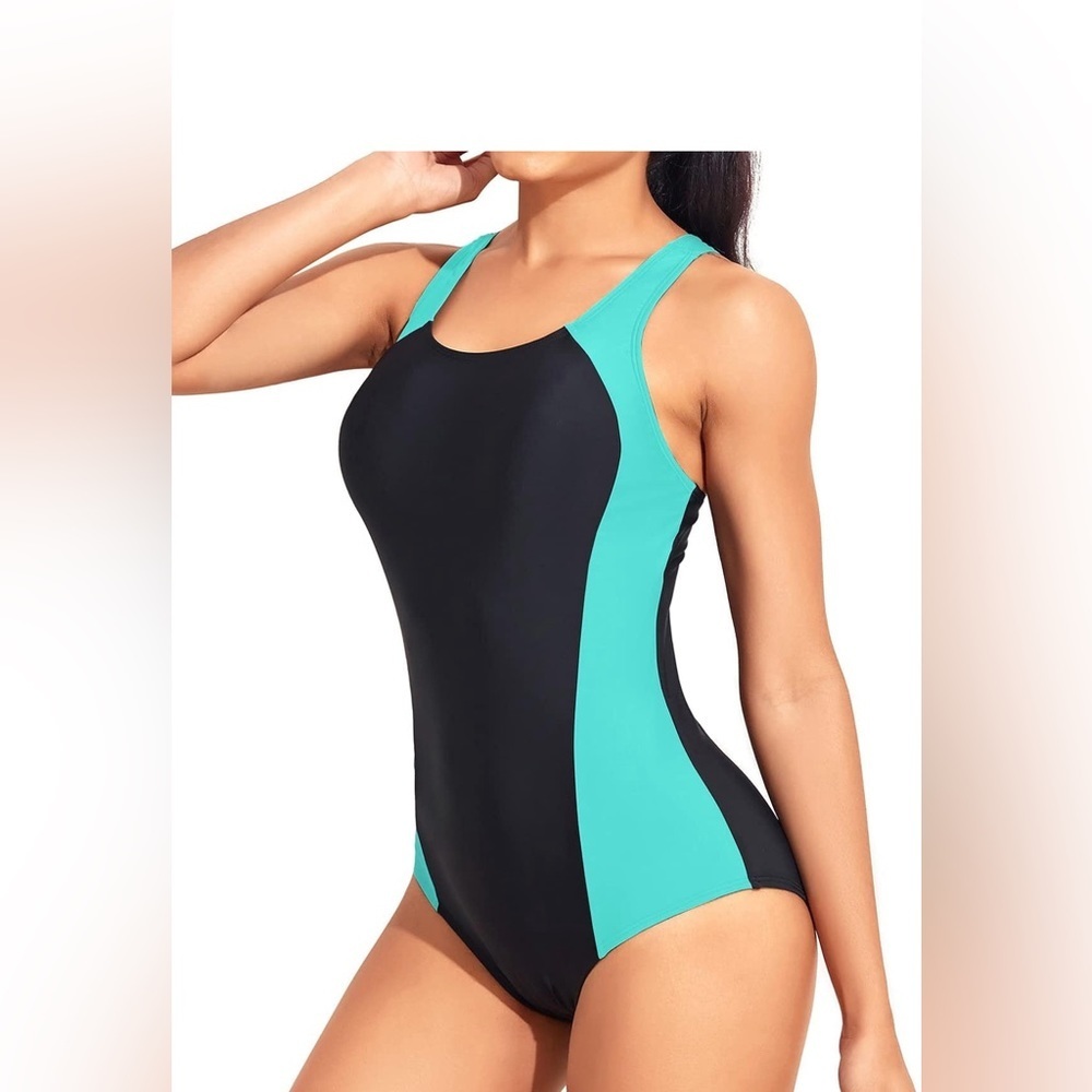 Aqua Eve Women's One Piece Swimsuit Athletic Bathing Suit Modest Swimwear